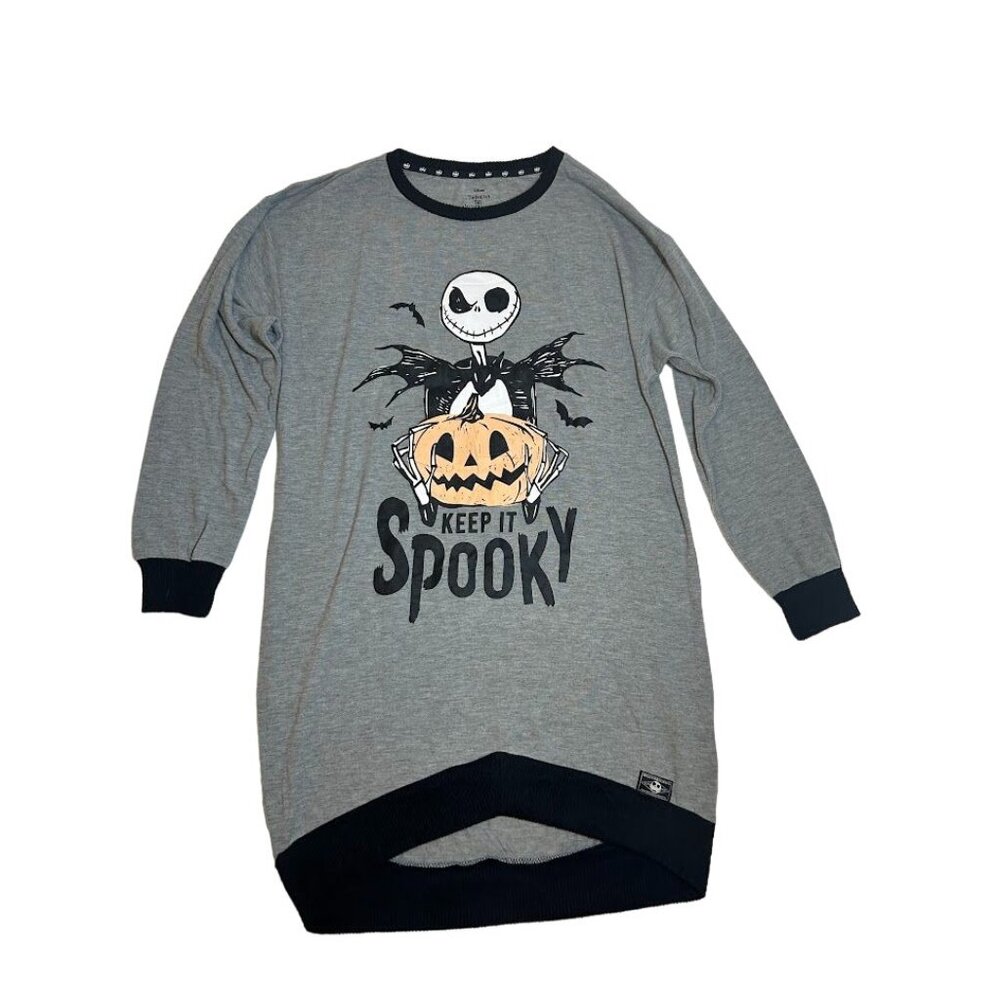 Disney Nightmare‎ Before Christmas Sleepwear M (8-10) Keep It Spooky Grey